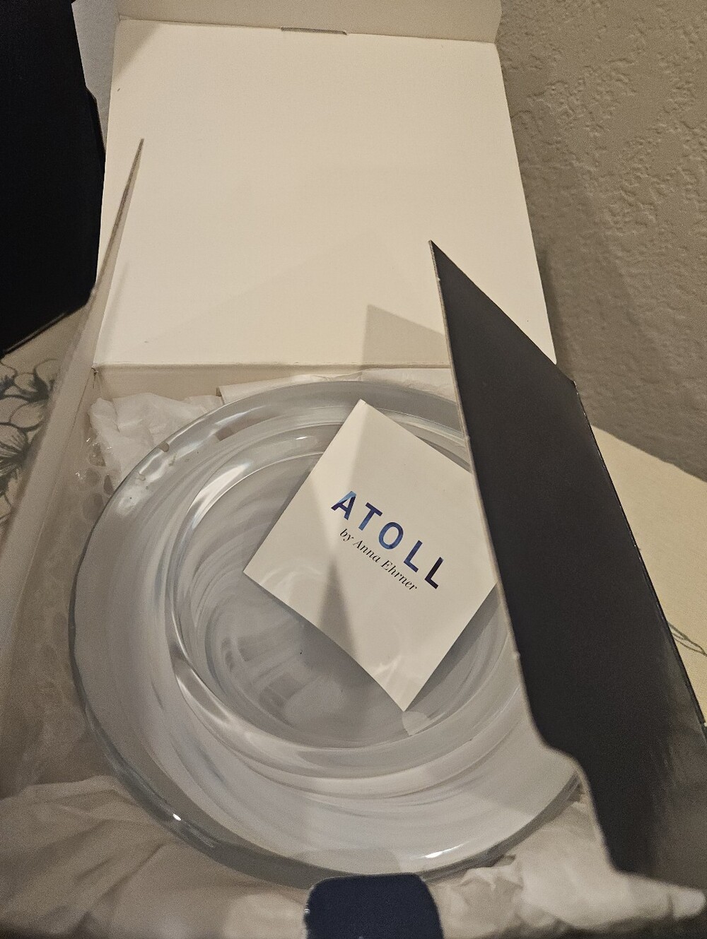 Kosta Boda Atoll White Art Glass Bowl Anna Ehrner Sweden 6 7/8" 7059814 New